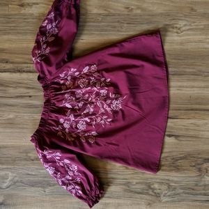 Charlotte Russe Embroidered Off the Shoulder Top